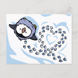 Pinguin Chick Snowprints Post Card Postkarte