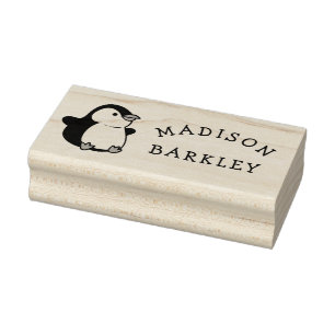 Pinguin Children's Adorable Name Gummistempel