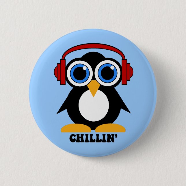 Pinguin chillin button (Vorderseite)
