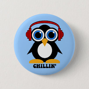 Pinguin chillin button