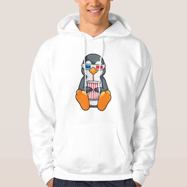 Pinguin Cinema Brille Trinktasse Hoodie (Vorderseite)
