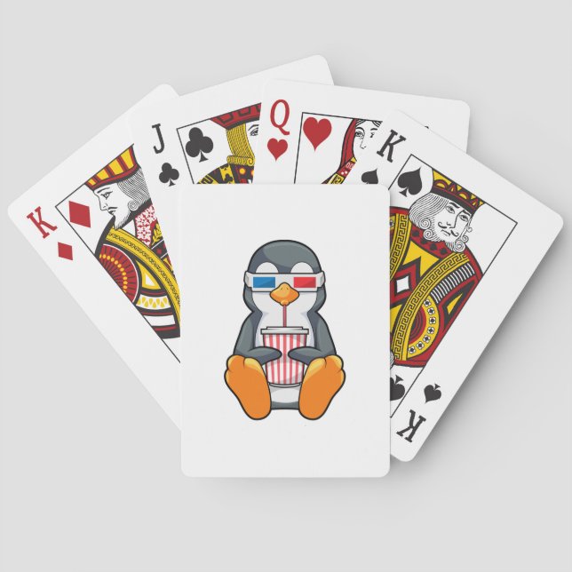 Pinguin Cinema Brille Trinktasse Spielkarten (Rückseite)