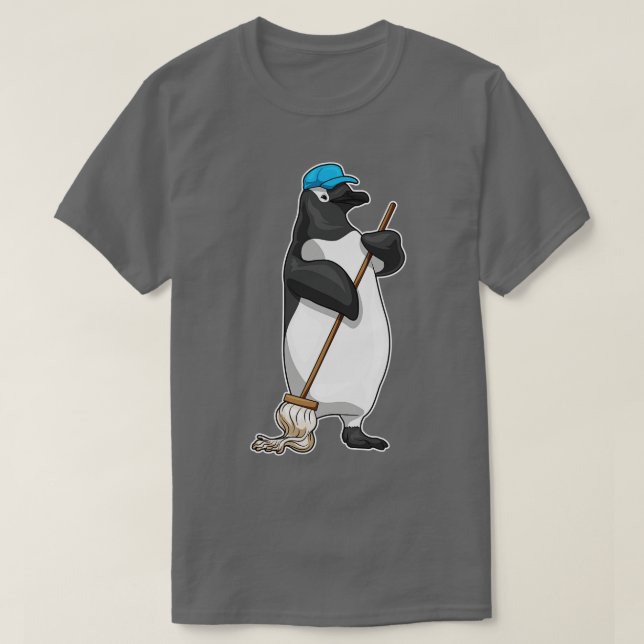 Pinguin Cleaner Mop T-Shirt (Design vorne)