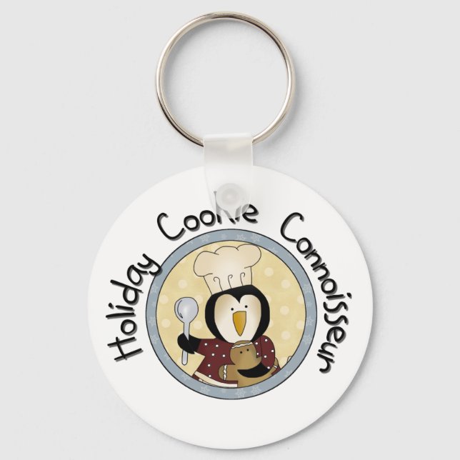 Pinguin Cookie Kenner T - Shirt und Geschenke Schlüsselanhänger (Vorderseite)