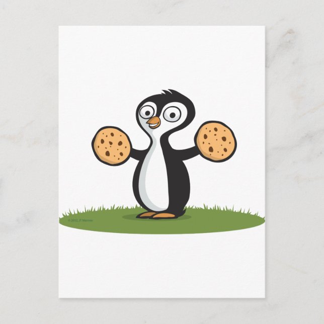 Pinguin-Cookies Postkarte (Vorderseite)