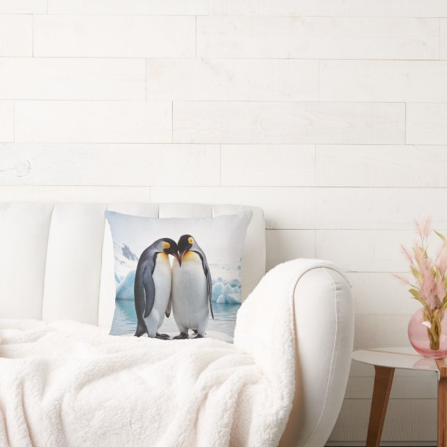 Pinguin Couple auf einem Eisberg Kissen (Liege)