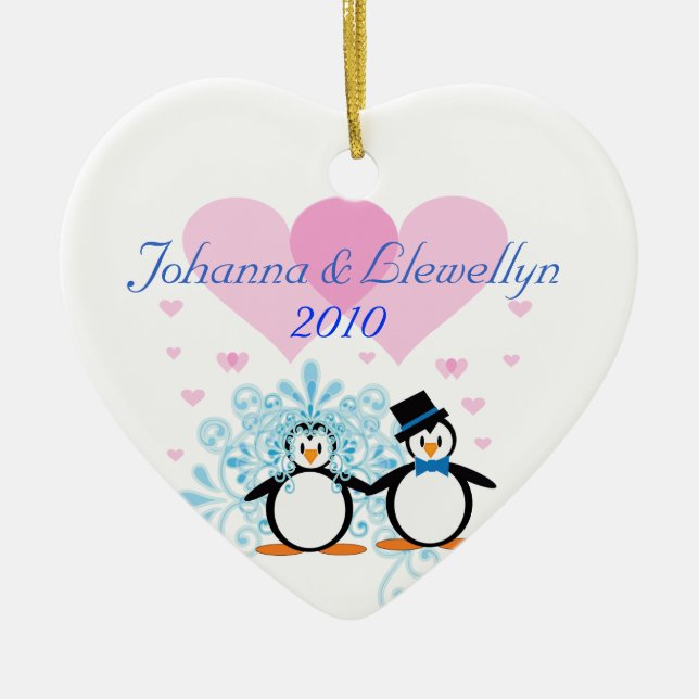 Pinguin Couple Christmas Ornament (Vorne)