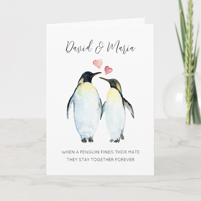 Pinguin Couple Liebe You Forever Jubiläum Karte (Vorderseite)