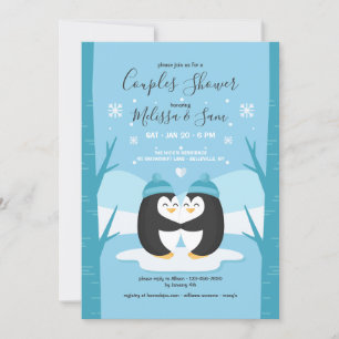 Pinguin Couples Dusche Einladung