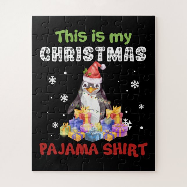 Pinguin das ist mein Weihnachts-Pajama-Shirt (Vertikal)