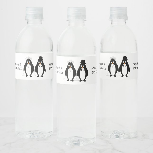 Pinguin Design Wedding (Flaschen)