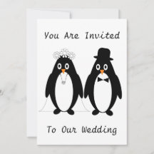 Pinguin Design Wedding Einladung