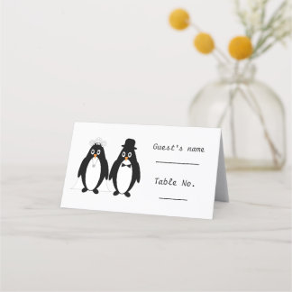 Pinguin Design Wedding Platzkarte