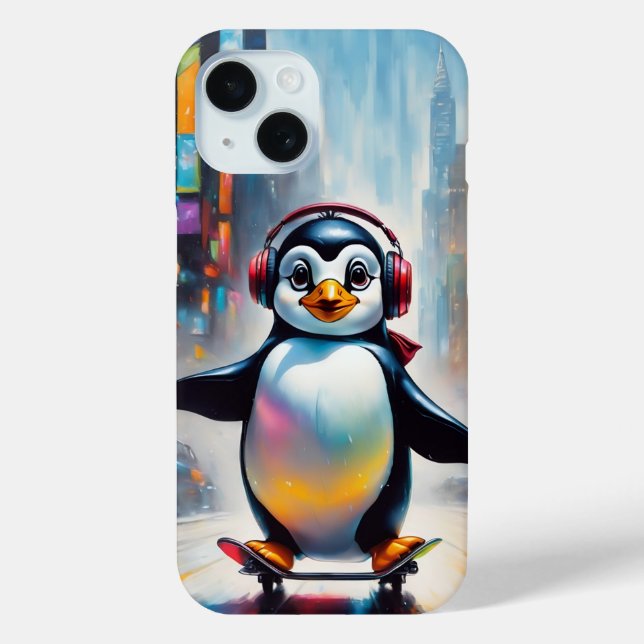 Pinguin Digital Art Malerei Cool Case-Mate iPhone Hülle (Rückseite)
