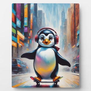 Pinguin Digital Art Malerei Cool Fotoplatte