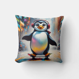 Pinguin Digital Art Malerei Cool Kissen
