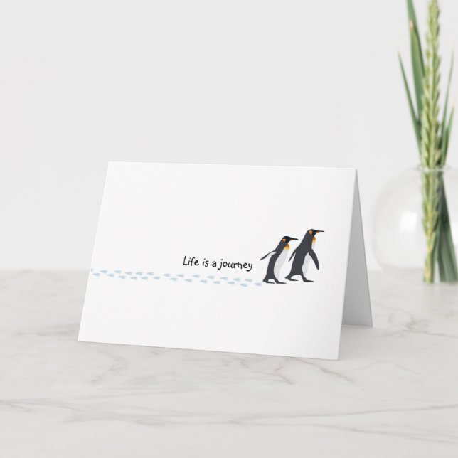 Pinguin druckt Geburtstagskarte Karte (Vorderseite)