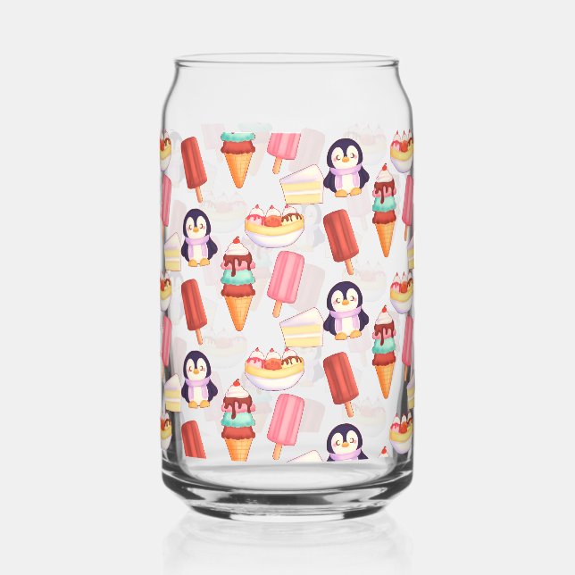 Pinguin-Eiscreme-Süßigkeiten Dosenglas (Rückseite)