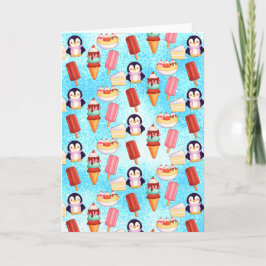 Pinguin-Eiscreme-Süßigkeiten Karte