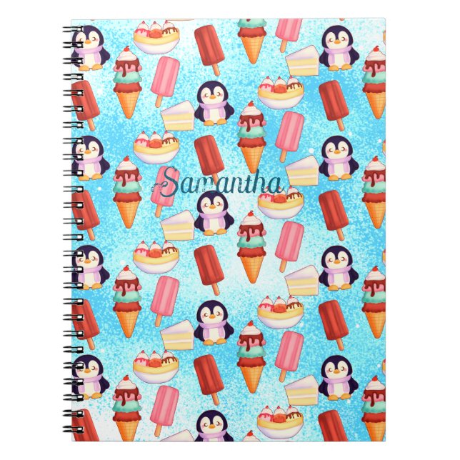 Pinguin-Eiscreme-Süßigkeiten Notizblock (Vorderseite)