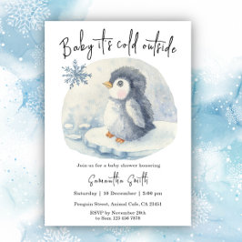 Pinguin Es ist kalte Outside Winter Baby Dusche Einladung