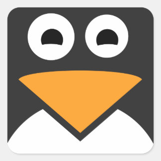Pinguin Face Quadratischer Aufkleber