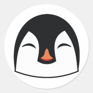 Pinguin Face Runder Aufkleber
