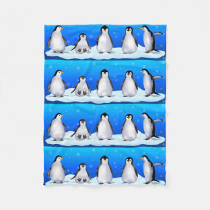 Pinguin-Familie Fleecedecke
