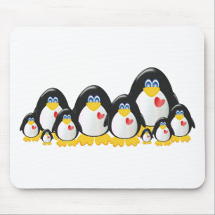 Pinguin-Familie Mousepad
