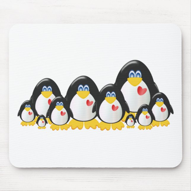 Pinguin-Familie Mousepad (Vorne)