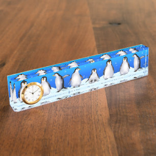 Pinguin-Familie Namensplakette