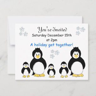 Pinguin-Feiertags-Party-Einladung Einladung