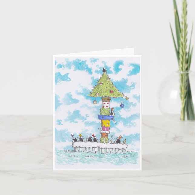 Pinguin Filled Christmas Card Karte (Vorderseite)