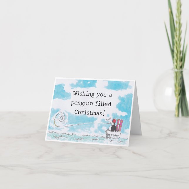 Pinguin Filled Christmas Card Karte (Vorderseite)