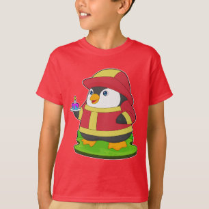Pinguin Firefighter Birthday Fire Department T-Shirt