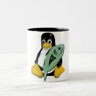 PINGUIN-FISCHE LINUXS TUX ZWEIFARBIGE TASSE