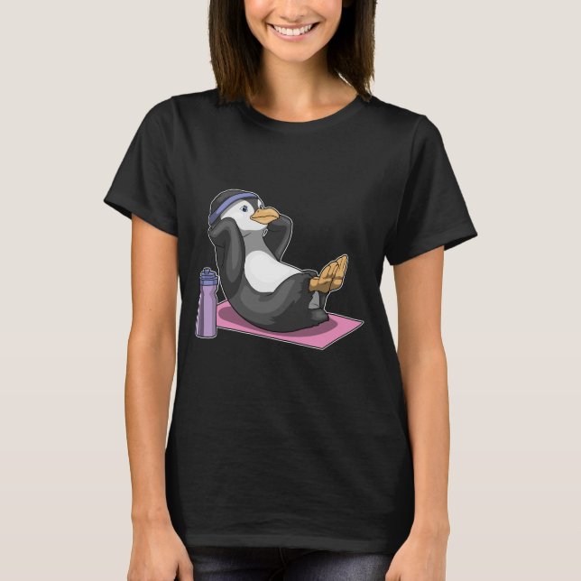 Pinguin Fitness Sit ups Sport T-Shirt (Vorderseite)