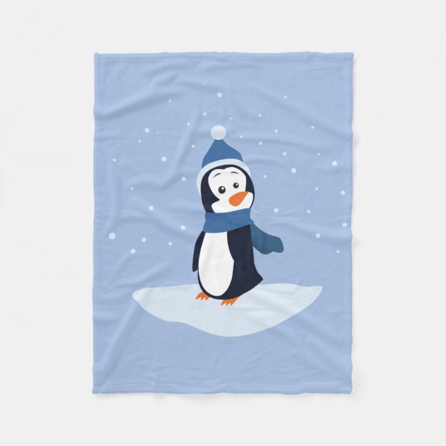 Pinguin Fleecedecke (Vorderseite)
