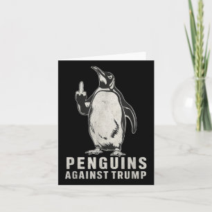 Pinguin Flippers Hoch Mittelfinger Pinguine gegen Karte