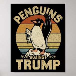 Pinguin Flippers Up widersteht lustigen Pinguinen  Poster