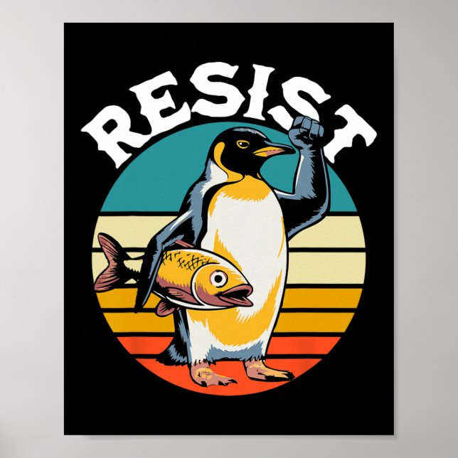 Pinguin Flippers Up widersteht lustigen Pinguinen  Poster (Vorne)