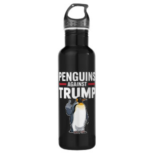 Pinguin Flippert auf widerspenstige Pinguine gegen Edelstahlflasche