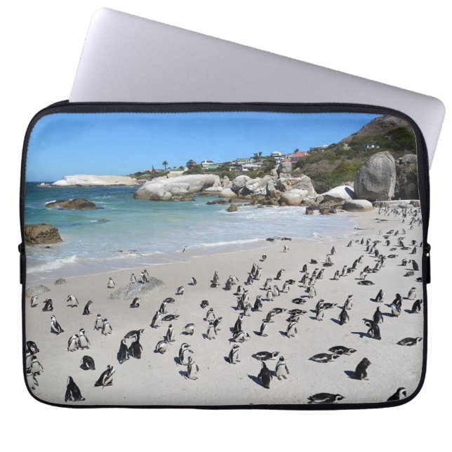 Pinguin-Flussstein-Strand | Südafrika Laptopschutzhülle (Vorderseite)