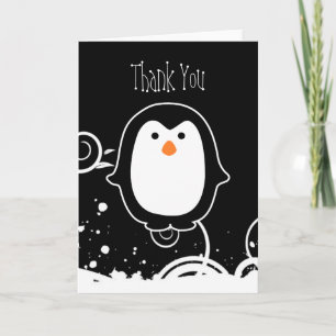 Pinguin {freier Raum} danken Ihnen Gruß-Karte Dankeskarte
