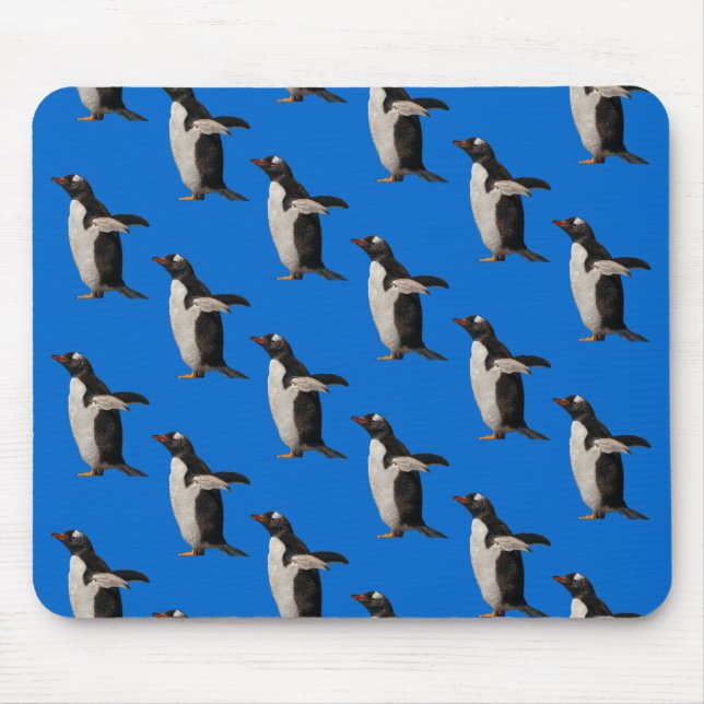 Pinguin-Frenzy-Mauspad (Blau) Mousepad (Vorne)