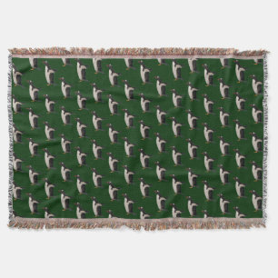 Pinguin Frenzy Throw Blanket (dunkelgrün) Decke