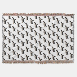 Pinguin Frenzy Throw Blanket (Farbe auswählen) Decke