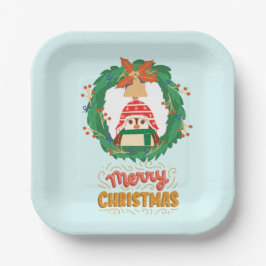 Pinguin , Frohe Weihnachts-Riesen-Kaffee-Tasse Pappteller