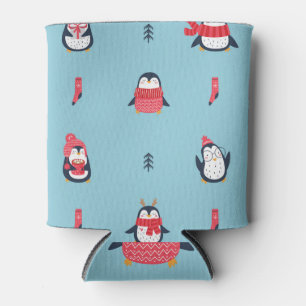 Pinguin Fun: Vintag Nahtlose Whimsy. Dosenkühler