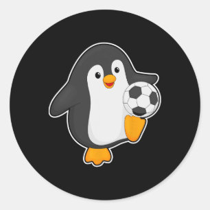 Pinguin Fußballspieler Fußball Sport Runder Aufkleber